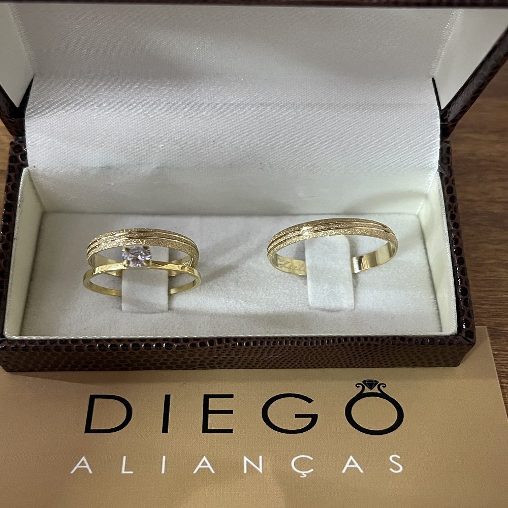 Alianças de Ouro18k Noivado e Casamento