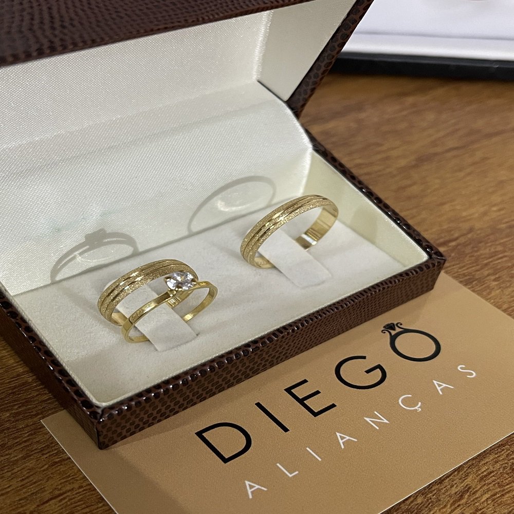 Alianças de Ouro18k Noivado e Casamento