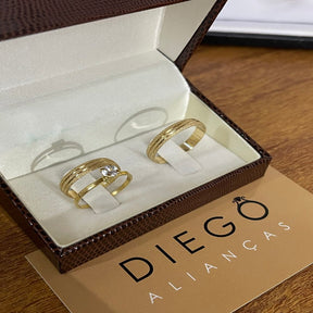 Alianças de Ouro18k Noivado e Casamento