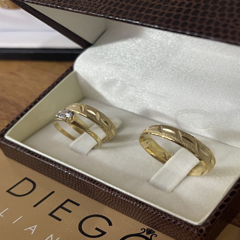 Alianças de Ouro18k Noivado e Casamento