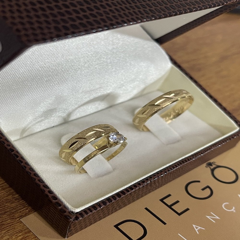 Alianças de Ouro18k Noivado e Casamento