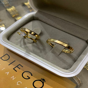 Alianças de Ouro18k Noivado e Casamento