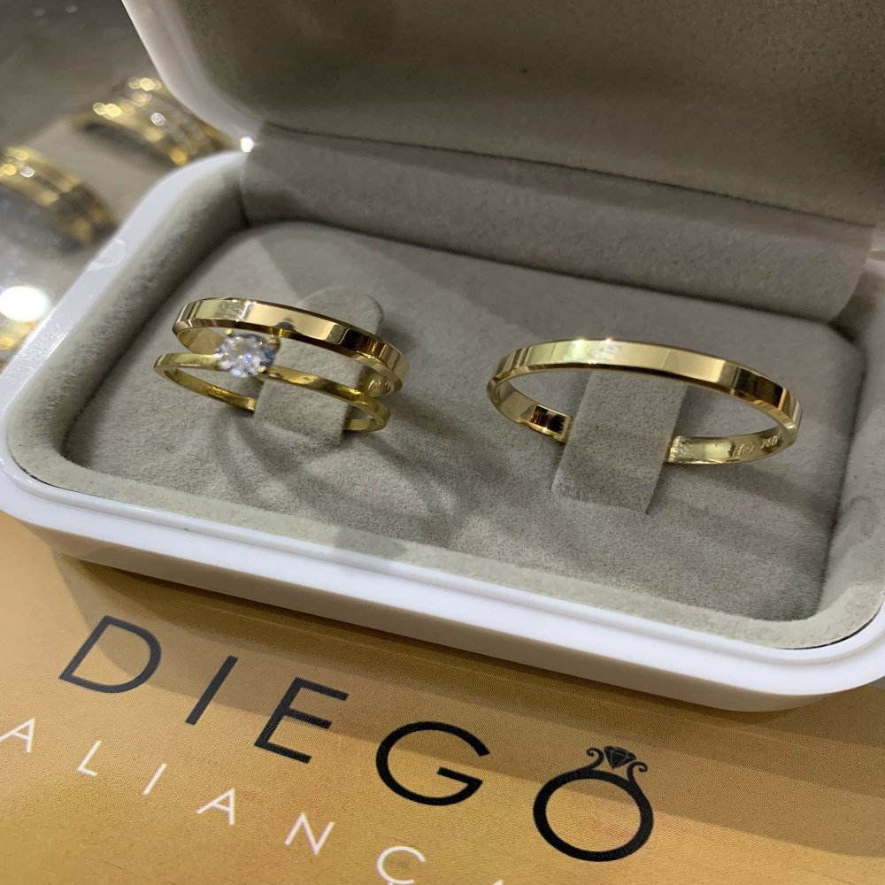 Alianças de Ouro18k Noivado e Casamento