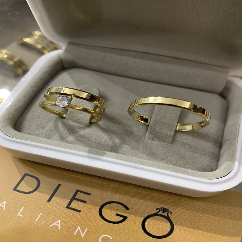 Alianças de Ouro18k Noivado e Casamento