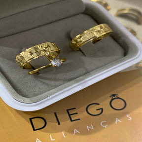 Alianças de Ouro18k Noivado e Casamento