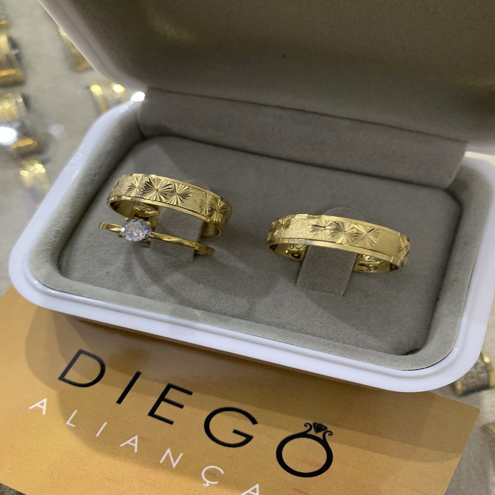 Alianças de Ouro18k Noivado e Casamento