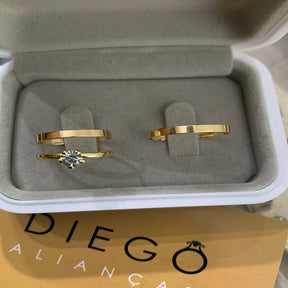 Alianças de Ouro18k Noivado e Casamento