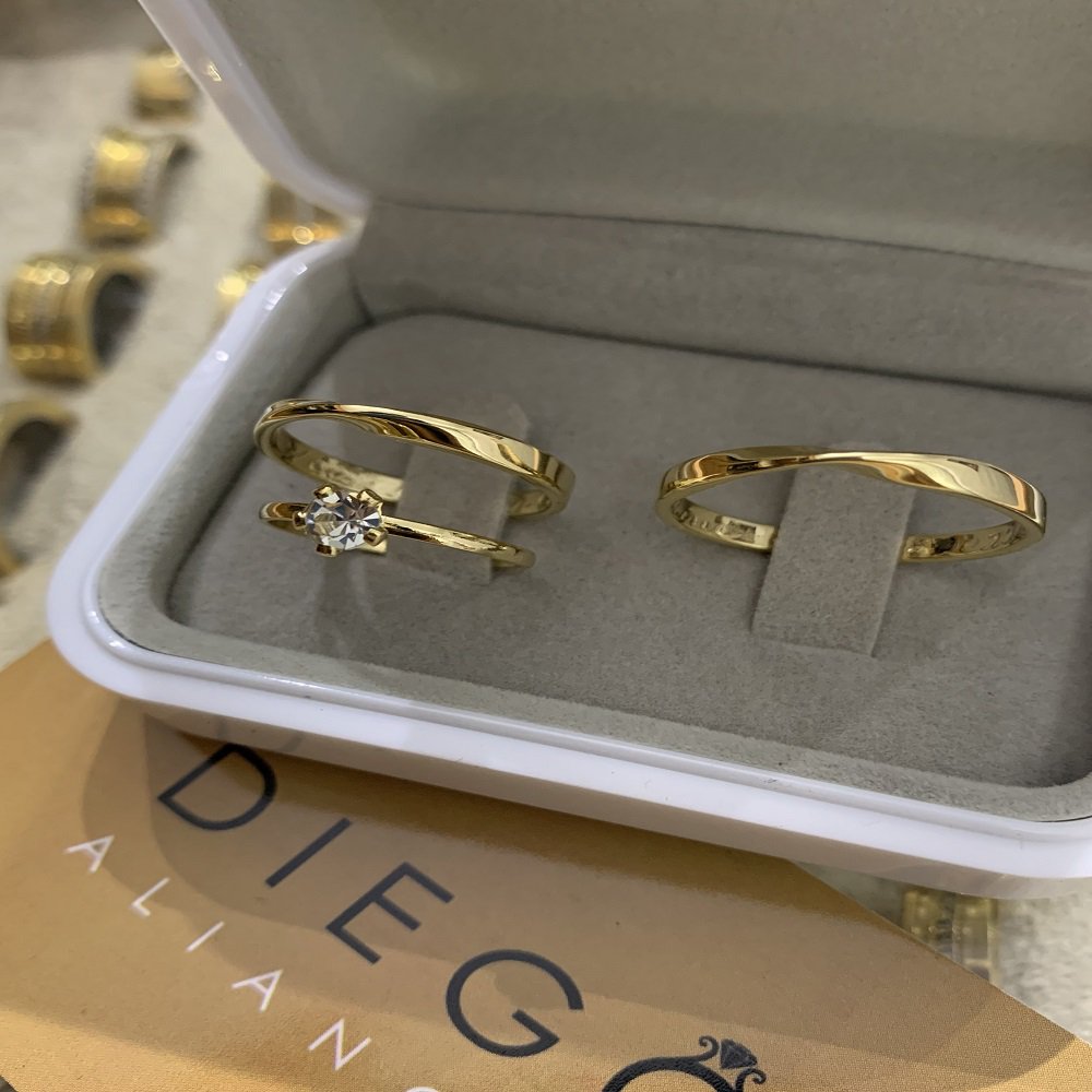 Alianças de Ouro18k Noivado e Casamento