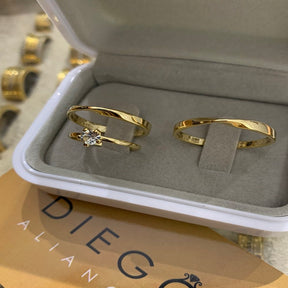 Alianças de Ouro18k Noivado e Casamento