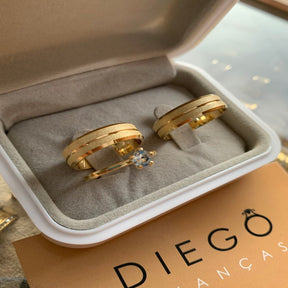 Alianças de Ouro18k Noivado e Casamento