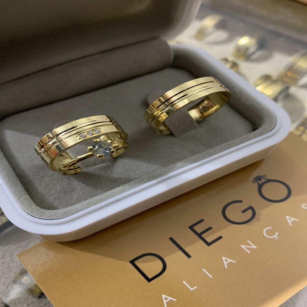 Alianças de Ouro18k Noivado e Casamento