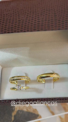Alianças de Ouro18k Noivado e Casamento