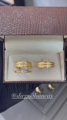 Alianças de Ouro18k Noivado e Casamento