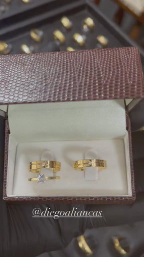 Alianças de Ouro18k Noivado e Casamento