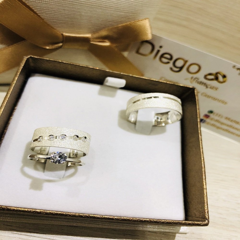 Alianças de Prata Namoro e Compromisso
