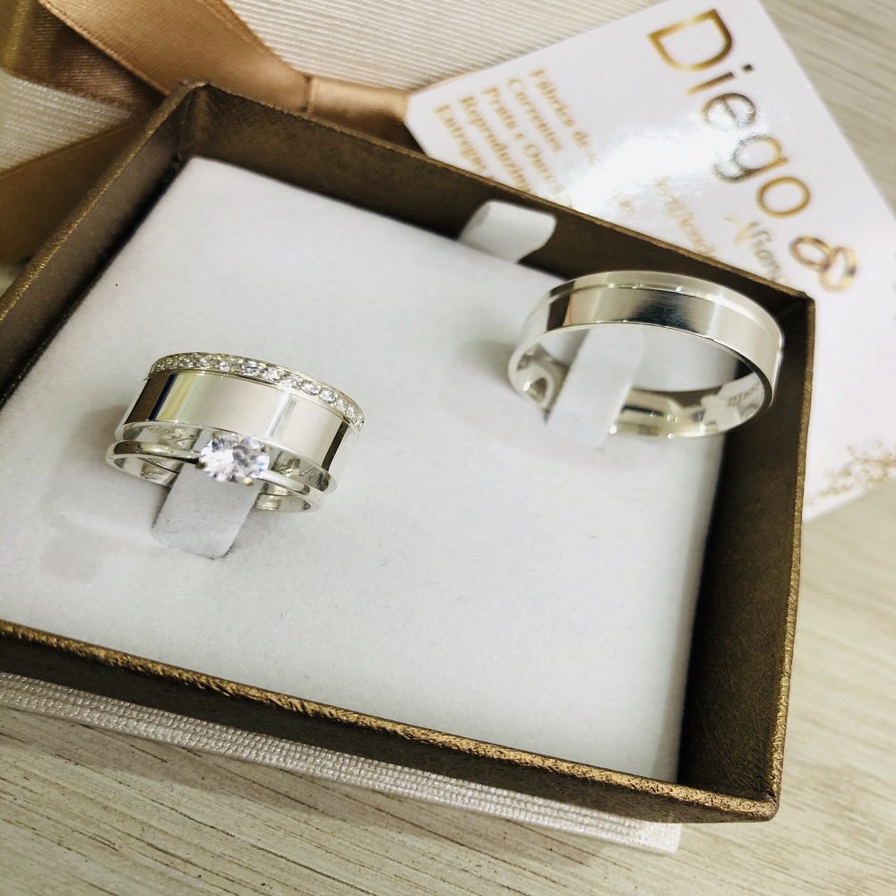 Alianças de Prata Namoro e Compromisso