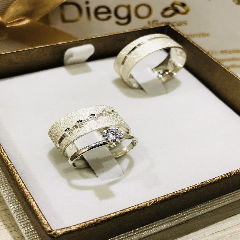 Alianças de Prata Namoro e Compromisso